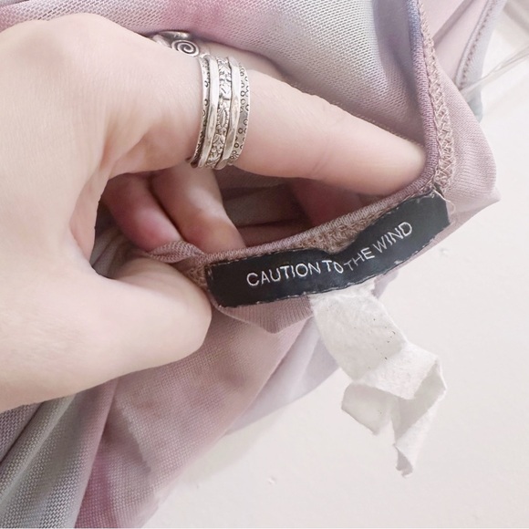 Caution To The Wind Maxi Dress Abstract Print Sleeveless Halter Summer Mesh - Picture 3 of 4